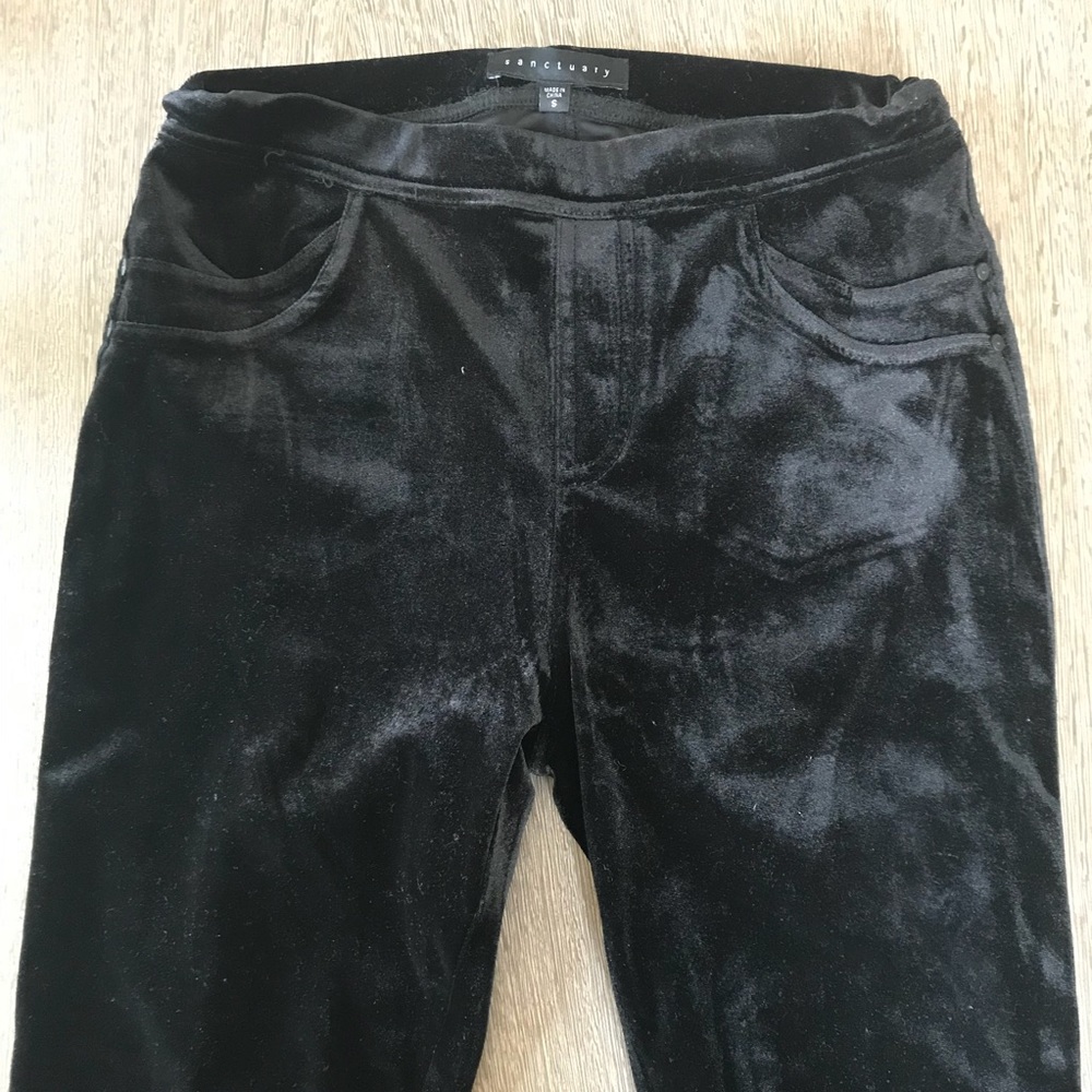 Sanctuary Black Velvet Skinny Legging Size Small - Picture 2 of 6